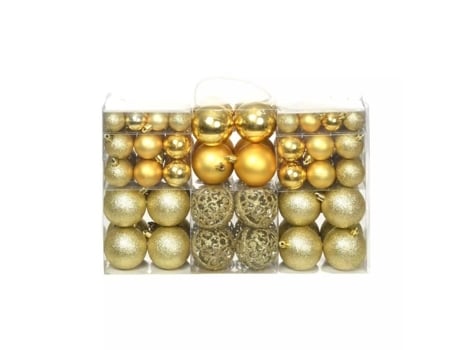 Conjunto de bolas de Natal VGEBY® 100 peças 6 cm ouro -Plástico -SIM VGEBY