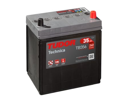 Bateria de Carro TUDOR TB356 35Ah 240A, Gama Technica, Apta para Carros de marcas asiáticas