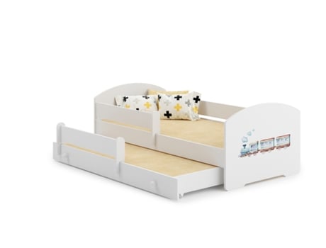 Cama dupla 160 x 80 com colchões e estrados incluídos Kobi Luk Train