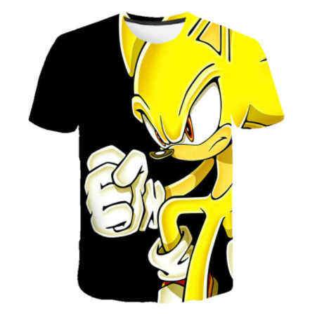 T-Shirt de Verão com Estampado de Ouriço Sonic Menino Menina B