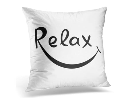 Fronha de Almofada ECZJNT Frase de letras de caligrafia com citações pretas Relax White Word (40x40 cm)