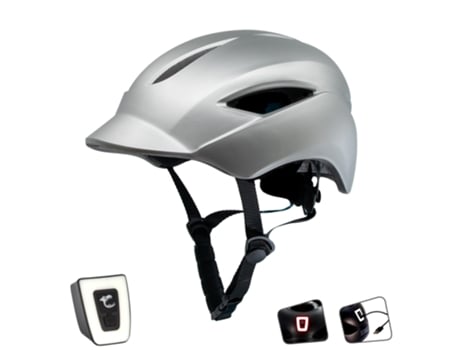 Capacete de bicicleta urbano  Luz recarregável USB  Cinza Mate (L)  EN1078 Certificado