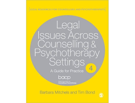 Livro legal issues across counselling & psychotherapy settings de barbara mitchels,tim bond (inglês)