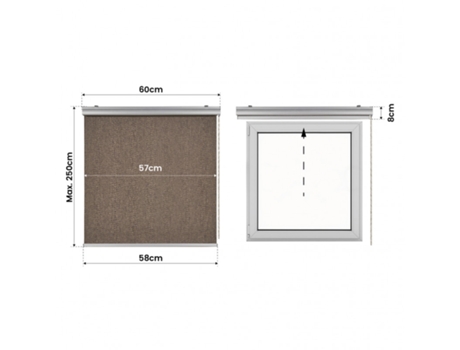 Estor STORESDECO (120 x 250cm - Poliéster - Castanho)