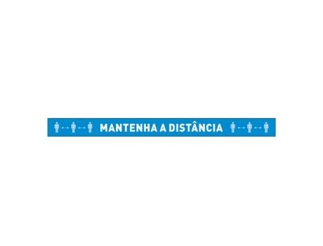 Sinalética Mantenha a Distância em Vinil para Chão 1000X100 mm