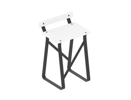 BELTRAN 1912 STOOL Banco com encosto preto superfície sólida Manhattan BELTRAN