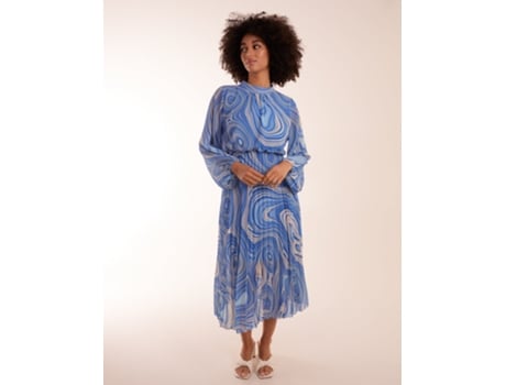 Vestido de Mulher BLUE VANILLA Swirl High Neck Azul (M)