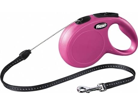 Trela para Cães  Ajustável e Refletora (Rosa - 8 m - Até: 12 Kg - S - Porte Pequeno)