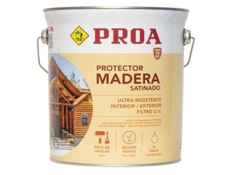 Protetor para Madeira À Base de Água Transparente 4L Cuidar e Proteger a Madeira com Um Acabamento Natural PROA