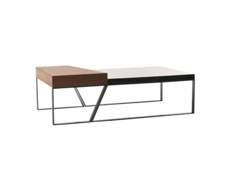 PÄRUMM Schönheit Mesa Central Retangular 130X75 Cm Marrom e Vermelho Madeira de Nogueira