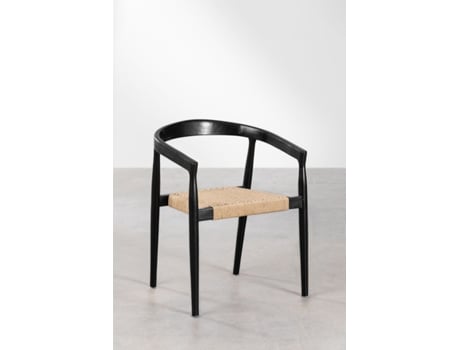 Cadeira de Refeição SKLUM (77,5 x 59 x 54 cm - Papel Trançado - Preto)