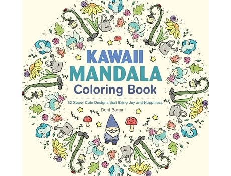 Livro Kawaii Mandala Coloring Book de Dani Banani (Inglês)