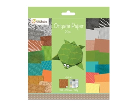 Papel Origami AVENUE MANDARINE 30 Padroes Zoo 20X20cm 60Fl Am52504