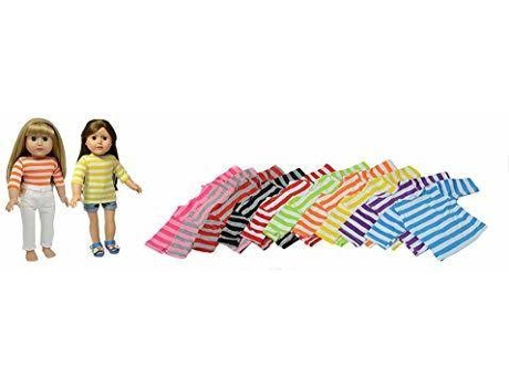 Acessório de Bonecos  Doll T-Shirts Set of 10 (Idade Mínima: 4 Anos - 10x6x2 cm)