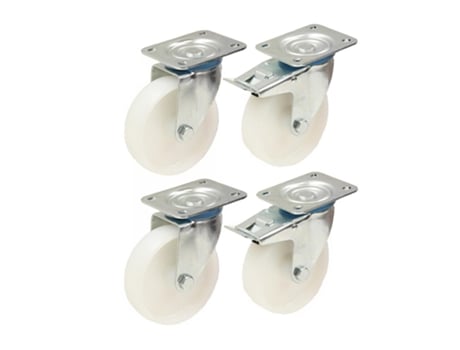 125Mm 5 Inch Nylon Castors Heavy Duty Swivel & Braked Castors Set 170Kg Each PARNELLS