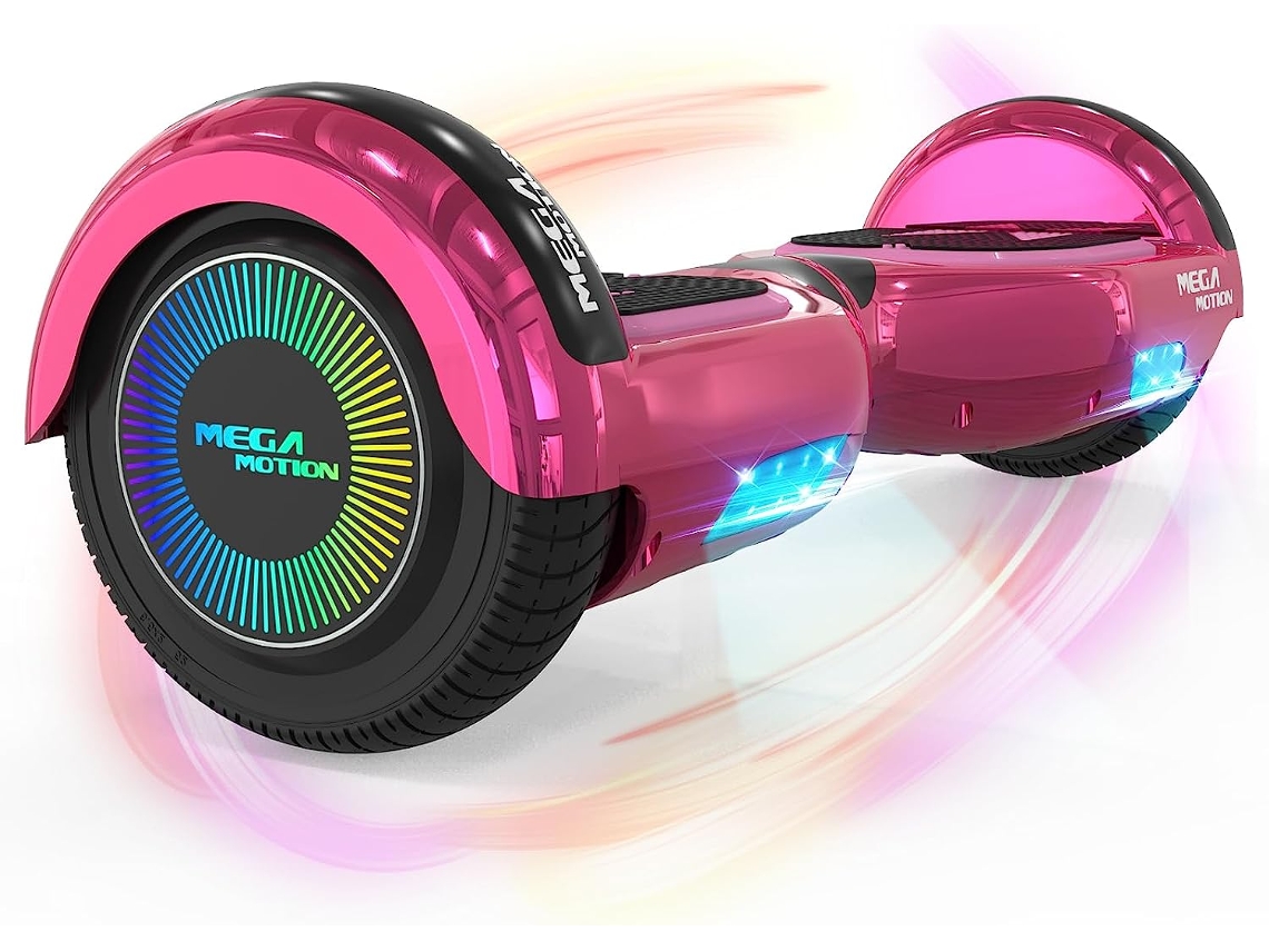 Hoverboard MEGA MOTION 6.5 Bluetooth e LED Lights A03 Rosa Worten.pt