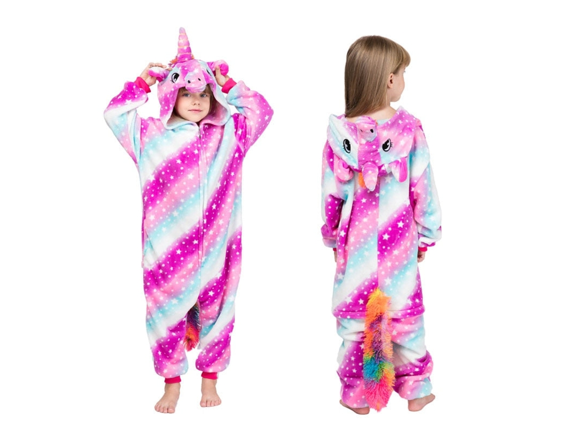 Pijama SLOWMOOSE Inverno Meninos Costura Crianças Cosplay Costura Onesie  Unicórnio Pijama Pijama para Meninas 4-12 Anos L03 - 4T (La39 - 10)