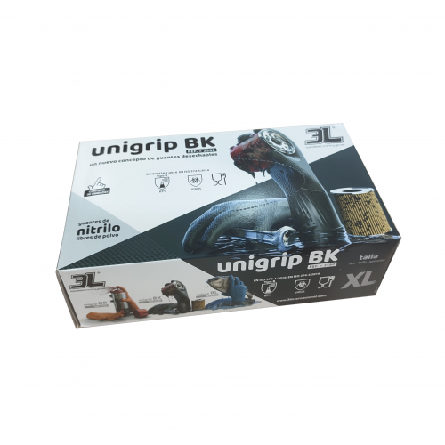 3L UNIGRIP OR 2550 Luvas Nitrilo Texturado Cx. 50Un.