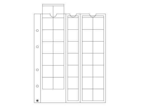 Folhas para Moedas Optima LEUCHTTURM para 35 Moedas Até 27 Mm Ø Transparentes 5 Unid.