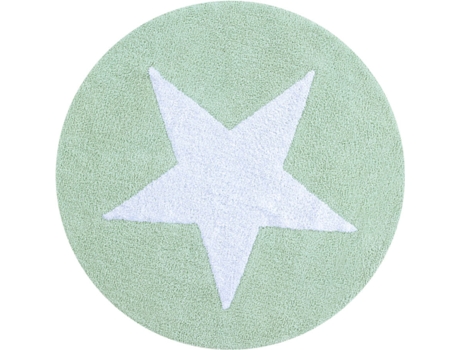 Tapete Infantil HAPPY DECOR KIDS redonda Big Star (Verde - Algodão - Ø120 cm)