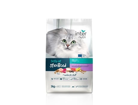 Alimento Completo para Gatos Esterilizados INTERNUTRI TASTY Cat Sterilized 3 kg