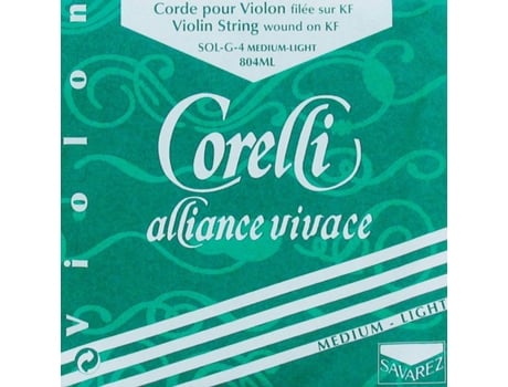 Corelli Corda de Violino G4 4/4 Luz Média Aliança Kf Liga de Alumíniocinza