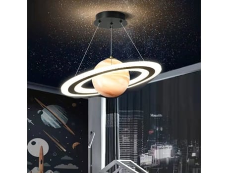 Lustre Led de Design Criativo Planet de 45 Cm Adequado para Sala de Estar Sala de Jantar e Quarto SLD