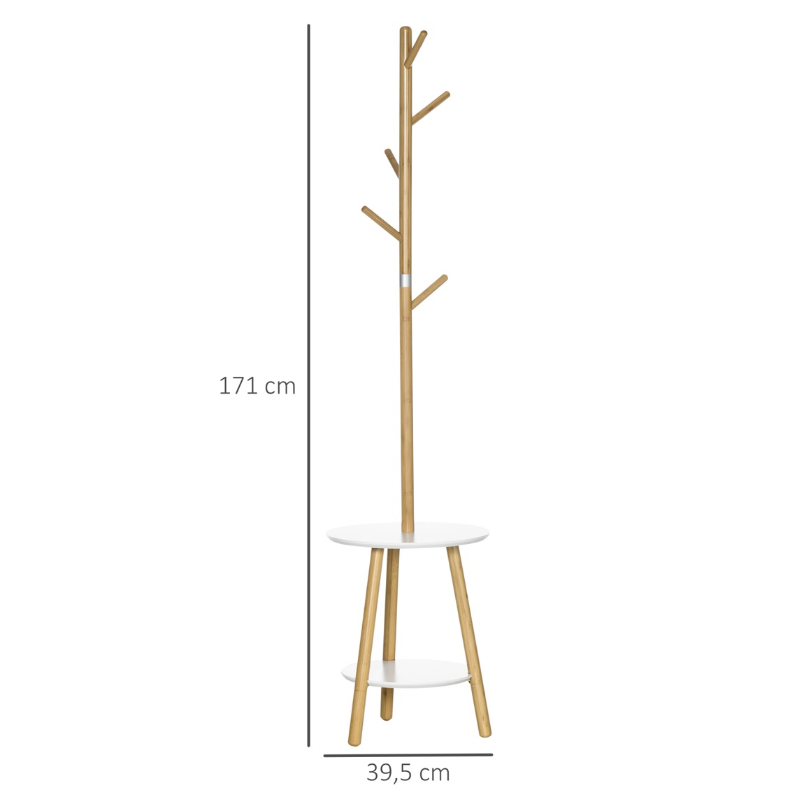 Cabide de Pé Ø34x177cm cor branco 837-420V00WT - Homcom