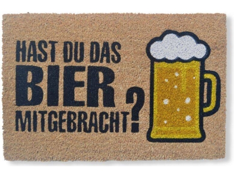 Tapete de Entrada KOKO DOORMATS Hast Du Das Bier Mitgebracht? (Castanho - 60 x 40 x 1.50 cm - Fibra de Coco e Base de PVC)