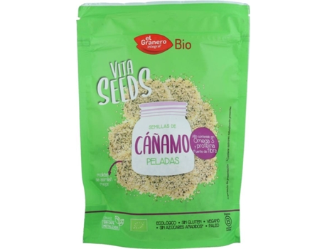 Vitaseeds El Granero Sementes de cânhamo sem casca integrais BIO 200Gr