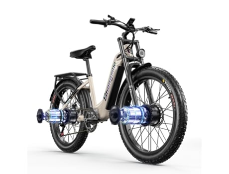 Bicicleta Elétrica Todo-O-Terreno SHENGMILO S700: Motor Duplo de 2.000 W Bateria 48 V 17 5 Ah Travões Hidráulicos