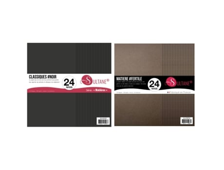 48 Papéis de Scrapbook Preto + Marrom 300G/M² Sultane