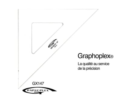 Quadrado 45° 3 arestas retas 28 cm - Graphoplex cor