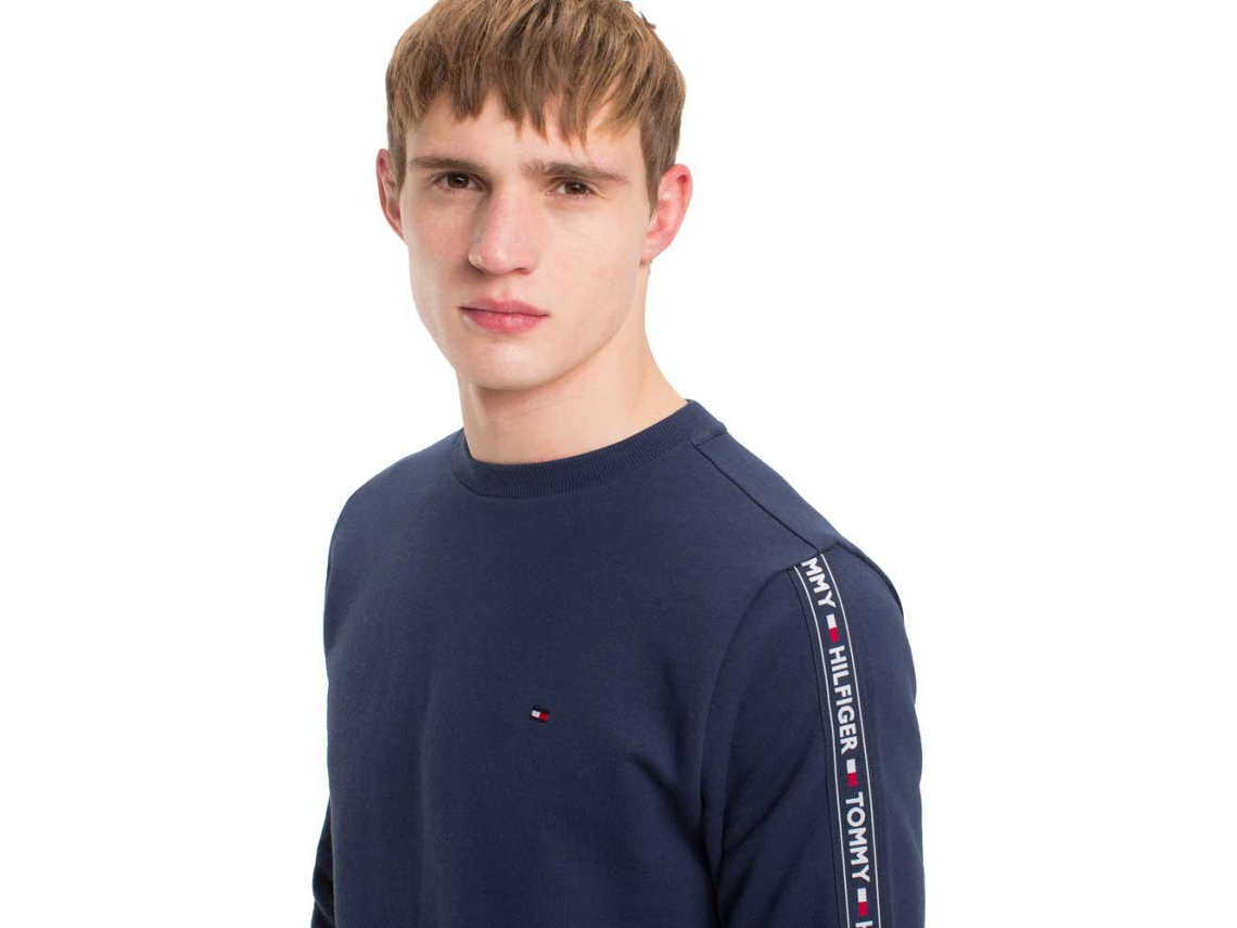 Tommy hilfiger logo stripe on sale sweatshirt