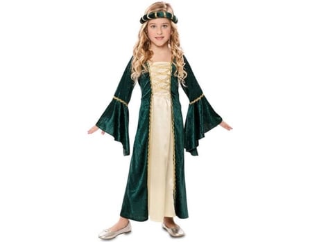 Fato de Menina  Dama Medieval Verde (Tam: 5 a 6 anos)