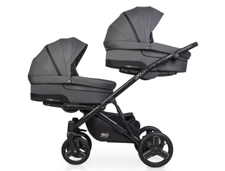 Carrinho de Gémeos 2 Assentos 2 Alcofas Starter 0 Isofix Ready Easygo 2 Of Us Anthracite EASY-GO