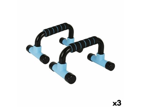 Suporte para Flexões LONGFIT SPORT Azul Preto 3 Unidades