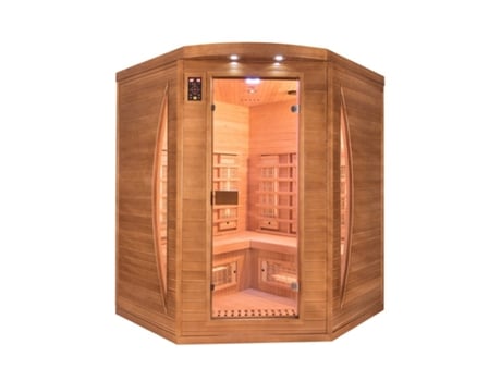 Sauna infravermelha finlandesa de canto 3 lugares em casa Dual Healthy Spectra 4