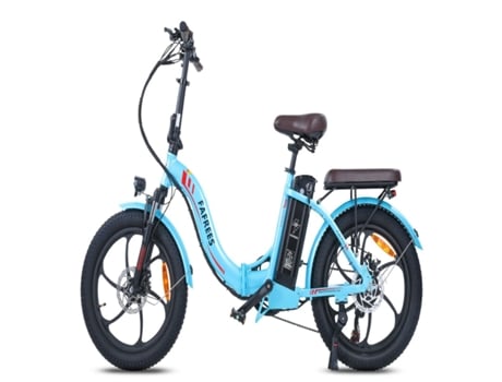 Bicicleta Elétrica FAFREES F20 Pro 250W 648Wh 80Km Autonomia Travões de Disco Azul Lago