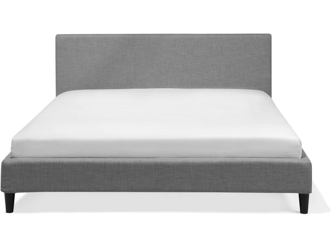 Cama LED de poliéster negro 180 x 200 cm FITOU 