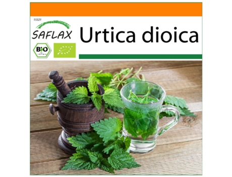 SAFLAX Garden In The Bag Orgânico Urtiga Urtica Dioica 2000 Sementes com Substrato de Cultivo em Saco Prático e Automontante