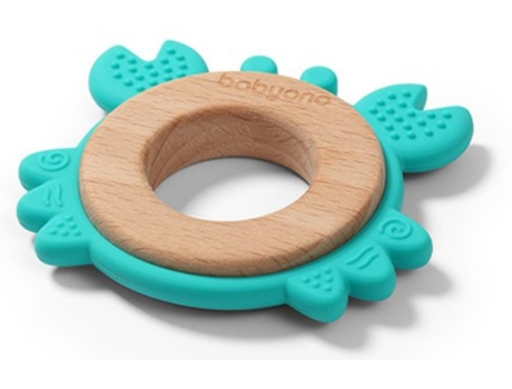 Babyono Wooden And Silicone Biting Crab Azul