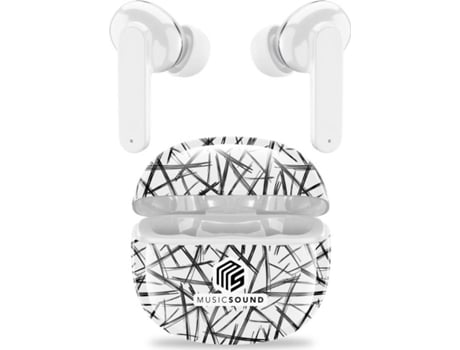 Auriculares Bluethooth MUSIC SOUND BTMSTWSINEAR231 (In Er - Microfone - Branco)