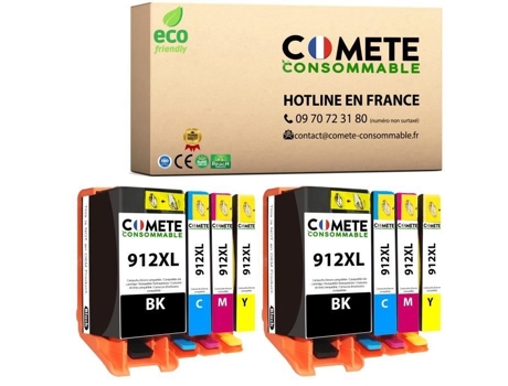 912 Xl Pack 8 Cartuchos de Tinta Hp 912 Xl 912Xl Compatíveis para Impressora Hp Officejet Pro COMETE CONSOMMABLE