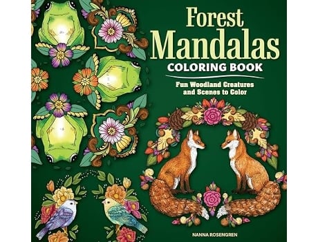 Livro Forest Mandalas Coloring Book de Nanna Rosengren (Inglês)