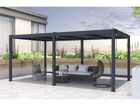 Cazeboo pérgola bioclimática santa 500 x 300cm cinzento antracite