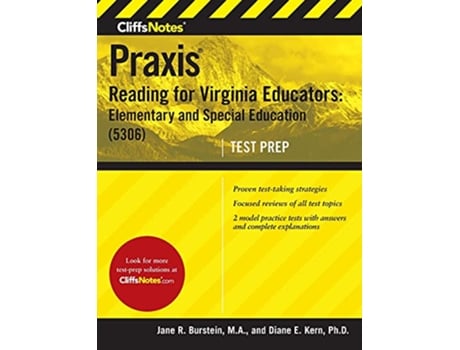 Livro CliffsNotes Praxis Reading for Virginia Educators de Jane R Burstein Ma e Diane E Kern Phd (Inglês)