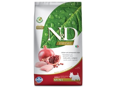 Alimento FARMINA N&D Prime Cão Adulto Mini - Frango e Romã (Quantidade: 2,5 Kg)