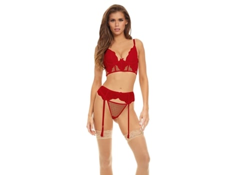 Conjunto de Lingerie BOMBSHELL BOUDOIR Vermelho (L)