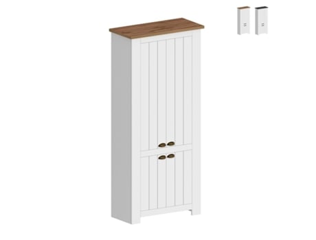 Sapateira Móvel Armário 2 Portas Branco Clássico 84X42X200Cm Hillrose WEB FURNITURE